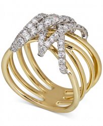 Diamond Wrap Multi-Row Statement Ring (3/4 ct. t. w. ) in 14k Gold & White Gold
