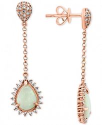Effy Opal (7/8 ct. t. w. ) & Diamond (1/3 ct. t. w. ) Drop Earrings in 14k Rose Gold