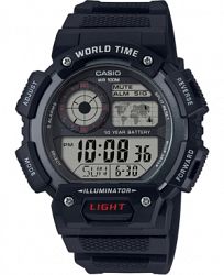 Casio Men's Digital Black Resin Strap Watch 45mm