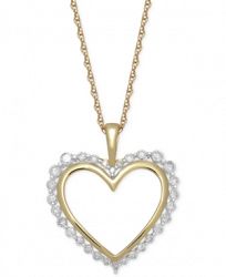 Diamond Heart 18" Pendant Necklace (1/2 ct. t. w. ) in 14k Gold