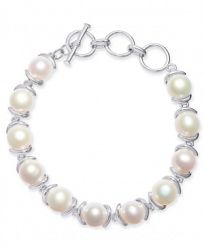 Cultured Freshwater Pearl (9mm) Toggle Bracelet in Sterling Silver