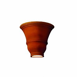 CER-9835W-RRST - Justice Design - Ambiance - Tall Curved Open Top and Bottom Outdoor Wall Sconce Real Rust E26 Medium Base IncandescentChoose Your Options - AmbianceG��