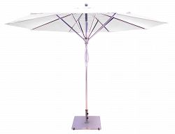 781sr42 - Galtech International - 11' Deluxe Pulley Lift Commercial Round Umbrella 42: Flax SR: SilverSunbrella Solid Colors -