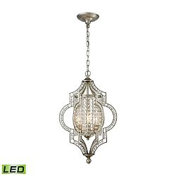 31-BEL-2119016 - Bailey Street Home - Farrant Close - Three Light ChandelierAged Silver Finish with Clear Crystal - Farrant Close