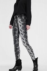 Black Skinny Shiny Printed Pants - Extra Large