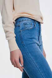 High Waisted Skinny Jeans In Light Denim - Extra Small