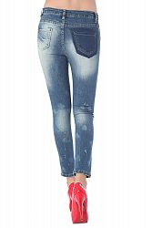 Jeans In High Quality Fabric With Stud Embellished - Small