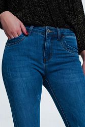 Light Jeans With Cut In Ankles Detail - Extra Large