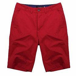 Men'S Cotton Knee Length Summer Shorts - Red / 34
