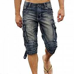 Men'S Shorts Denim Cargo Jeans - Blue / (38) 98 CM/ 38.6"