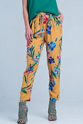Mustard Pants With Flower Print - L