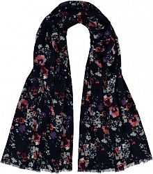 V. Fraas Ladies Acrylic Flowers Allover Print Wrap Scarf - Purple Purple One Size