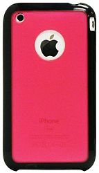 Exian Case For Iphone 3G/3Gs - Transparent Pink With Rubber Edges Pink