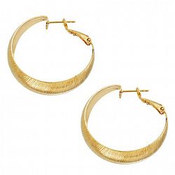Quintessential 14Kt Gold Plated Diamond Cut 10Mm X 35Mm Wedding Band Hoop Earrings Gold