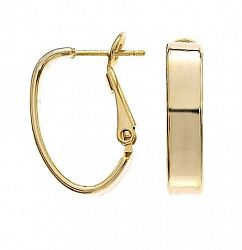 Quintessential 14Kt Gold Plated 5Mm Small Rectangle Tube Oval Hoop Earrings Gold