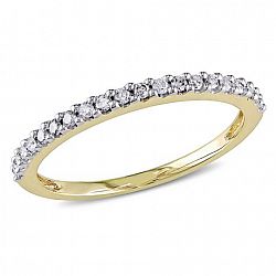 Miabella 0.25 Carat T. W. Diamond 10 K Yellow Gold Anniversary Ring White