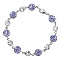Paj Iceberg Collection Crystal Station Bracelet Purple