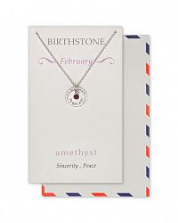 Save The Moment Necklace February Birthstone Pewter