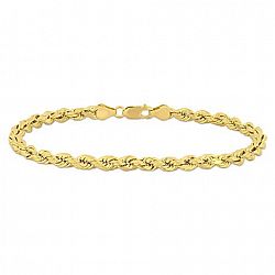 Miabella 14K Yellow Gold Rope Chain Bracelet, 9" Yellow None
