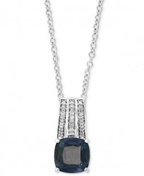 Effy Gray Spinel (2-5/8 ct. t. w. ) & Damond (1/10 ct. t. w. ) 18" Pendant Necklace in 14k White Gold