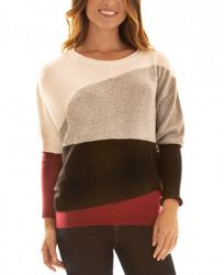 Bcx Juniors' Colorblocked Dolman-Sleeve Sweater