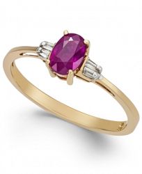 Ruby (5/8 ct. t. w. ) & Diamond Accent Solitaire Ring in 14k Gold