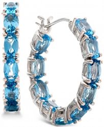 Blue Topaz (5-1/3 ct. t. w. ) Hoop Earrings in Sterling Silver