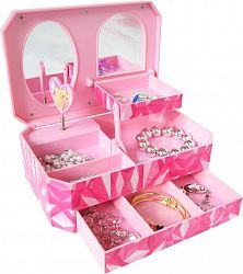 Barbie Girls' Jewel Box With Drawer Pink Rectangular