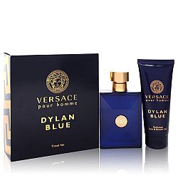 Versace Pour Homme Dylan Blue by Versace for Men, Gift Set - 3.4 oz Eau de Toilette Spray + 3.4 oz Shower Gel