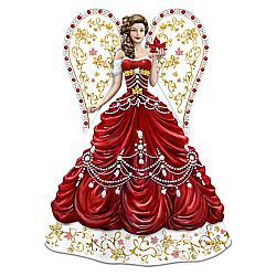 Beautiful Blessings Hand-Painted Patriotic Angel Figurine Featuring A Golden Filigree Pattern On Her Wings & Adorned With Over 90 Swarovski Crystals