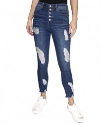 Crave Fame Juniors' Ripped High-Rise Skinny Jeans