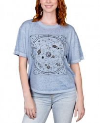 Rebellious One Juniors' Celestial-Print Burnout T-Shirt