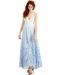 Trixxi Juniors' Ombre Floral Sequinned Gown