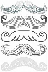 Santa Moustache/Mustache Stachetats Tattoos