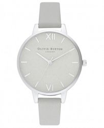 Olivia Burton Women's Gray Leather Strap Watch 34mm