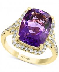 Effy Amethyst (5-5/8 ct. t. w. ) & Diamond (1/2 ct. t. w. ) Emerald-Cut Ring in 14k Gold