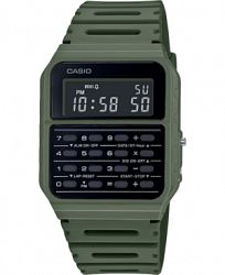 Casio Unisex Digital Calculator Green Resin Strap Watch 34.4mm
