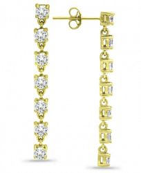 Giani Bernini Cubic Zirconia Linear Drop Earrings in 18k Gold-Plated Sterling Silver, Created for Macy's