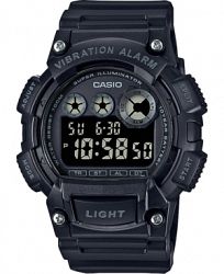 Casio Men's Digital Blackout Black Resin Strap Watch 44mm
