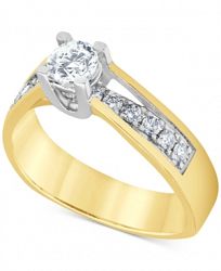 Diamond Two-Tone Engagement Ring (3/4 ct. t. w. ) in 14k Gold & 14k White Gold