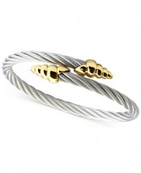 Charriol Cable Bypass Bracelet in Stainless Steel & 18k Gold-Plated Silver