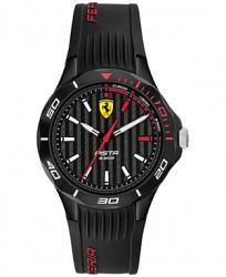 Ferrari Unisex Pista Black Silicone Strap Watch 38mm