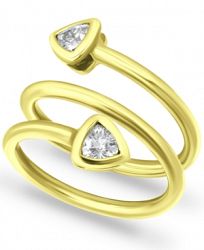 Giani Bernini Cubic Zirconia Trillion Bezel Wrap Ring in 18k Gold-Plated Sterling Silver, Created for Macy's