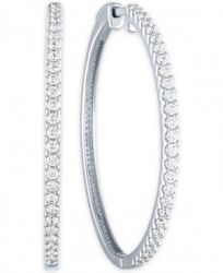 Diamond Hoop Earrings (1 ct. t. w. ) in Sterling Silver