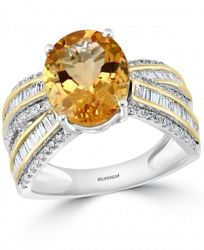 Effy Citrine (3-1/5 ct. t. w. ) & Diamond (5/8 ct. t. w. ) Ring in 14k Gold & White Gold