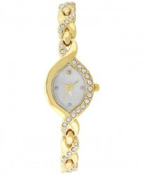 Charter Club Women's Gold-Tone Crystal-Accent Crisscross Bracelet Watch 35mm, Created for Macy's