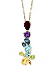 Effy Multi-Gemstone (4 ct. t. w. ) & Diamond Accent 18" Pendant Necklace in 14k Gold