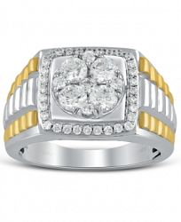 Men's Diamond Cluster Ring (1-1/2 ct. t. w. ) in 10k Gold & White Gold