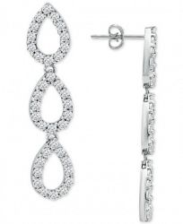 Giani Bernini Cubic Zirconia Triple Drop Earrings in Sterling Silver, Created for Macy's