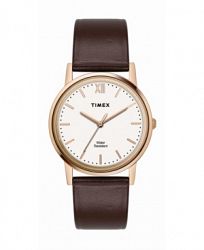 Timex Traditional Men's Brown Leather Strap Watch 33mm